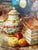 English Late 20th C. Large Original Impressionist Interior Still-Life Oil Painting Signed Robbins For Sale - Image 3 of 12