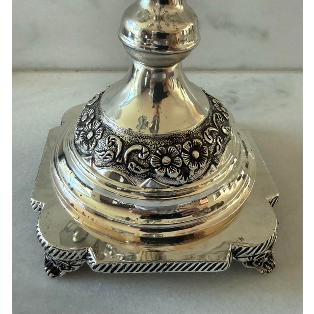 Vintage Silver Plate Multi-Branch Candelabra For Sale In Austin - Image 6 of 7