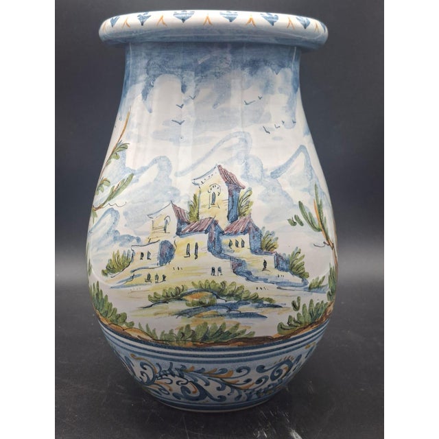 Hand-Painted Albisola Glazed Ceramic Vase by Giuseppe Mazzoni, 1960s For Sale - Image 3 of 12