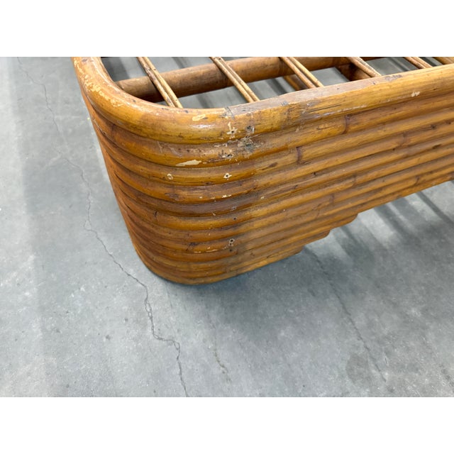 Paul Frankl 1950's Stacked Rattan Bed, Full Size For Sale - Image 4 of 12