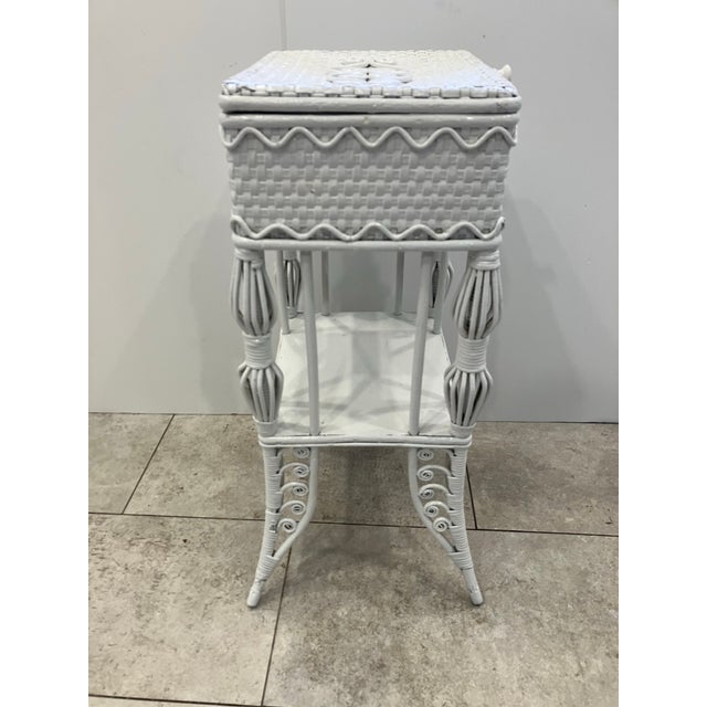 Victorian Late 19th Century Victorian Wicker Sewing Stand For Sale - Image 3 of 7