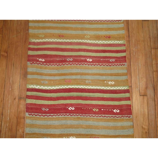 Mid 20th Century Vintage Turkish Kilim Runner, 20th Century - 2'8" x 12'1" For Sale - Image 5 of 6