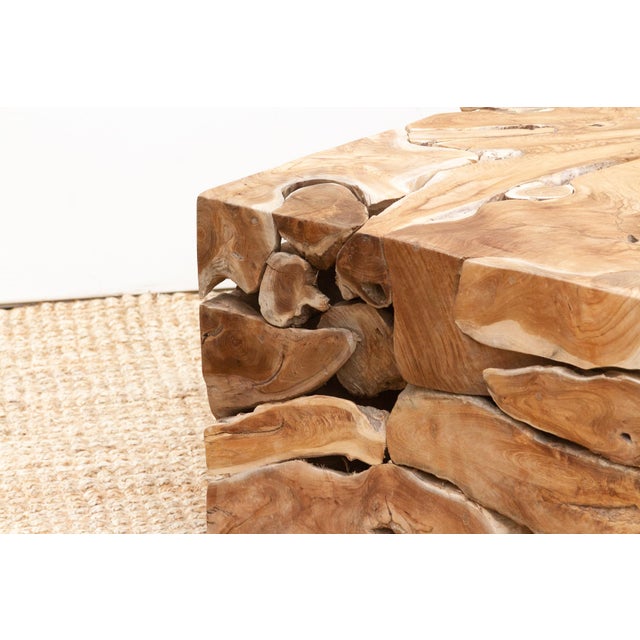 Robust Teak Mosaic Coffee Table For Sale - Image 4 of 12