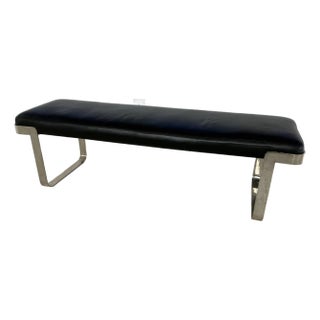 Vintage Custom Upholstered Modern Bench For Sale