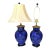 Pair of Vintage Mid-Century Moorish Safi Hand-Painted Cobalt Ceramic Table Lamps For Sale
