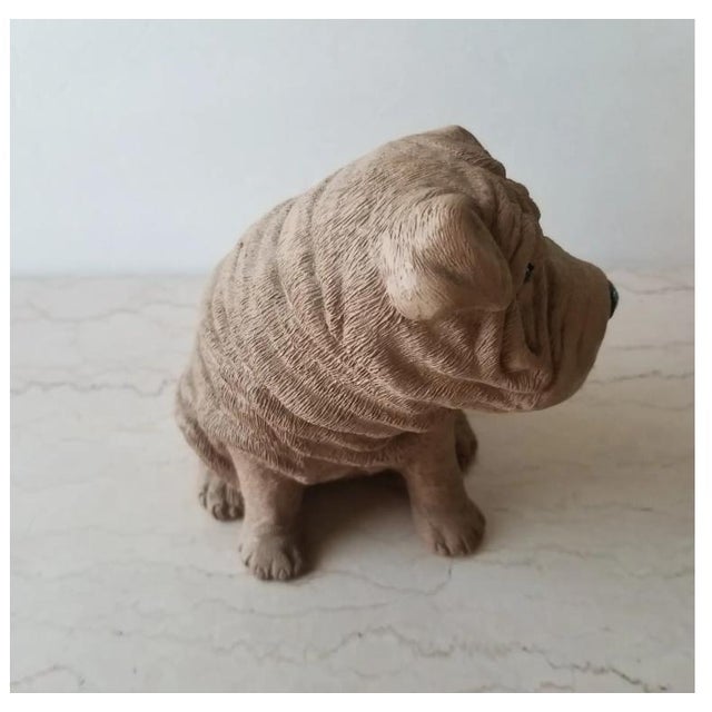 1986 Shar Pei Dog Sculpture Sandicast For Sale - Image 12 of 12