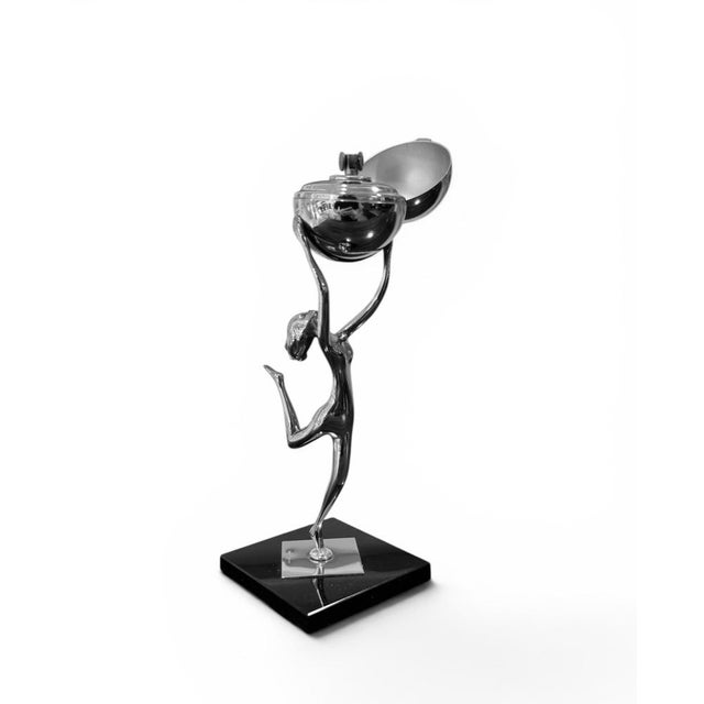 1920s British Nude Female Lighter in Silver-Plated Chrome from DuPont, 1928 For Sale - Image 5 of 9