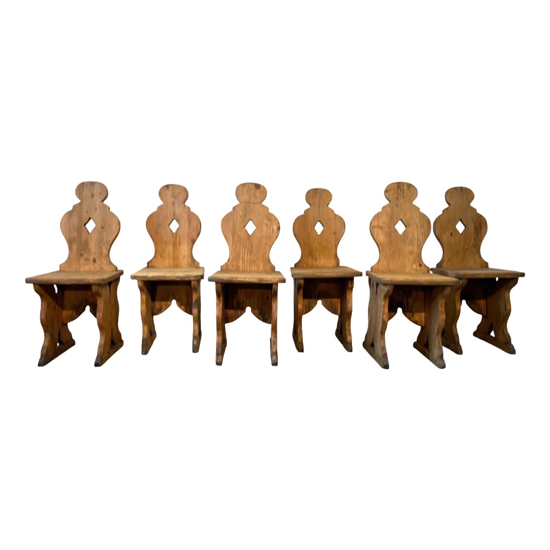 Set of Rustic Chairs, Set of 6 | Chairish