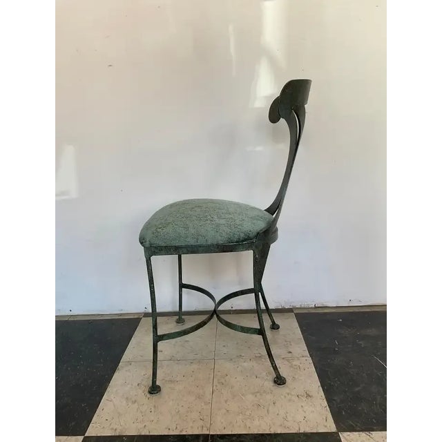 Metal 1990s Green Steel Patinated Klismos Chairs - A Pair For Sale - Image 7 of 13