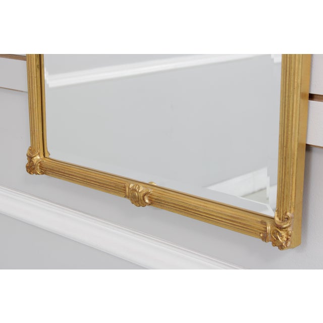 1980s Carvers Guild Gold Gilt Carved Bow Top Wall Mirror For Sale - Image 5 of 14