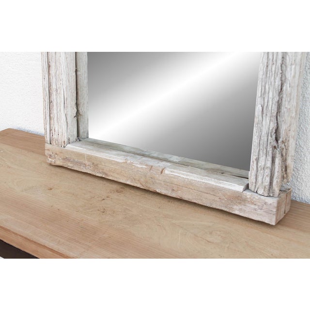 Antique Wabi Sabi Weathered Teak Mirror For Sale In Los Angeles - Image 6 of 9