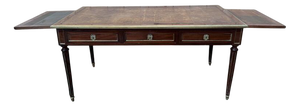 Louis Xvi Style Desk in Mahogany and Brass Trim