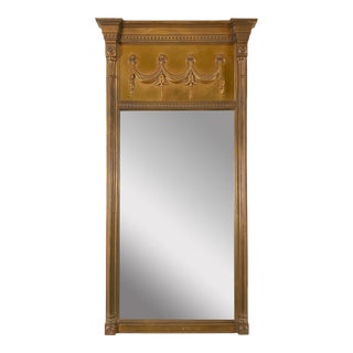 Vintage Gold Regency Trumeau Style Wall Mirror For Sale
