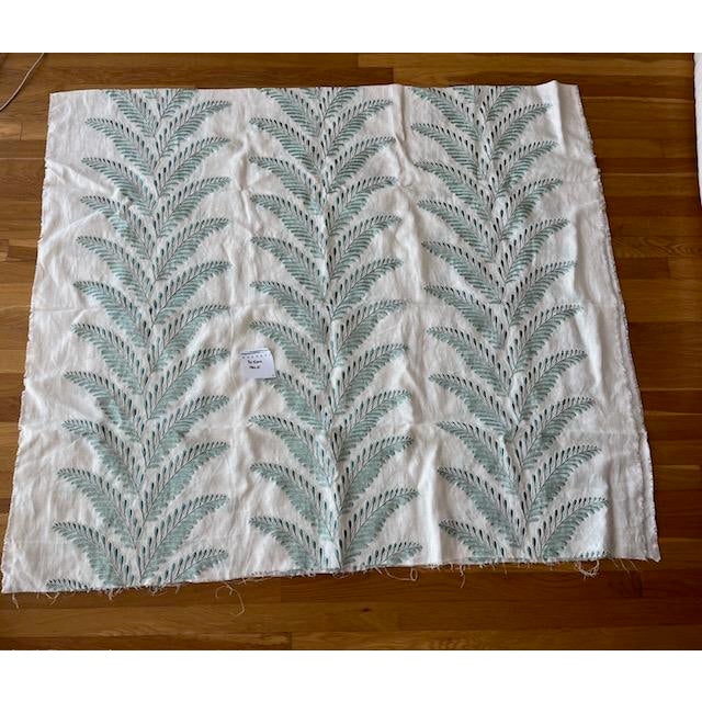 Textile Brunschwig & Fil Fougere Embroidery Fabric - Aqua #8024109 - 13 2 Yds For Sale - Image 7 of 10