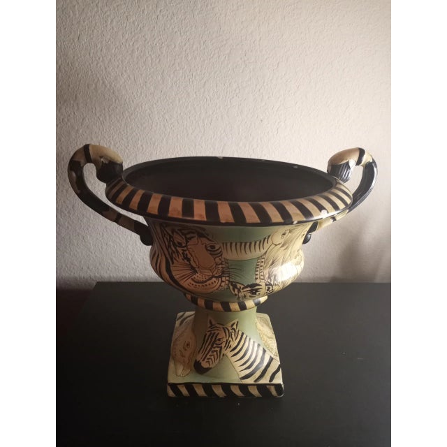 1970s Safari Themed Ceramic Planter For Sale - Image 5 of 7