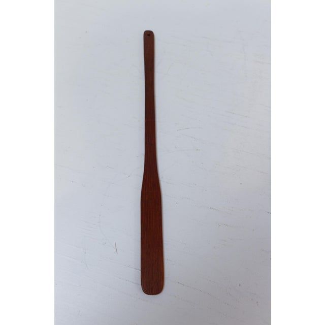 Brown Mid-Century Danish Teak Hallway Set with Cloth Brush and Shoehorn, 1950s, Set of 3 For Sale - Image 8 of 14
