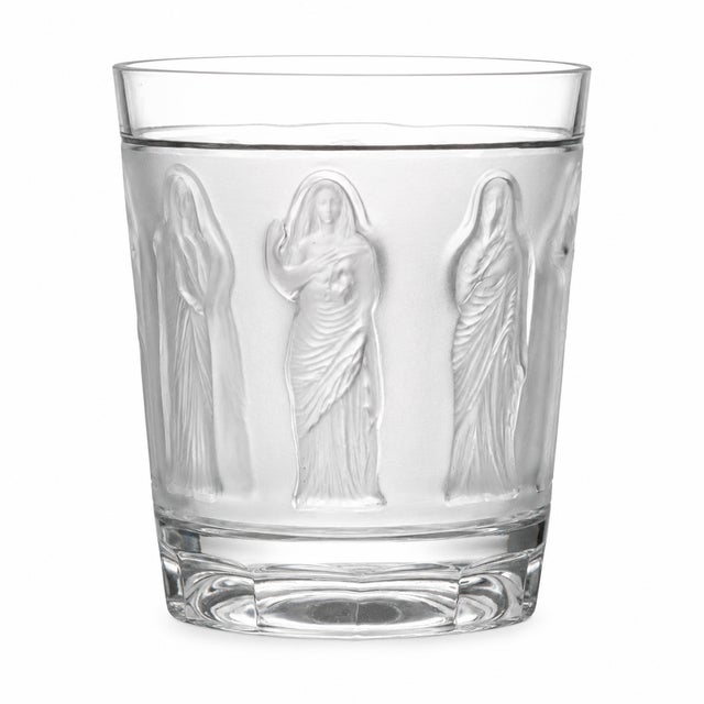 Glass Vintage Lalique France Femmes Antiques Crystal Whiskey Tumblers Signed - Set of 4 For Sale - Image 7 of 7