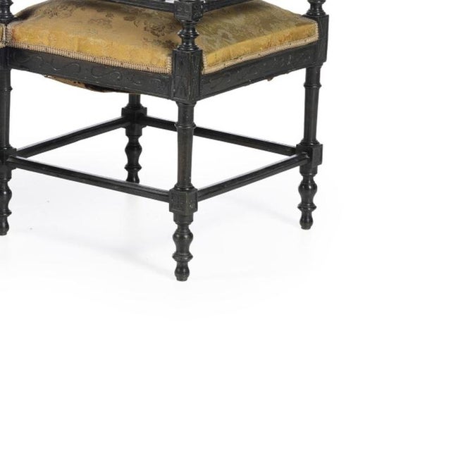 Antique French Loveseat in Dark Wood, 1800s For Sale - Image 5 of 6