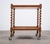 1950s English Tea Bar Cart in Oak with Twisted Legs and Glass Top, 1950s For Sale - Image 5 of 8