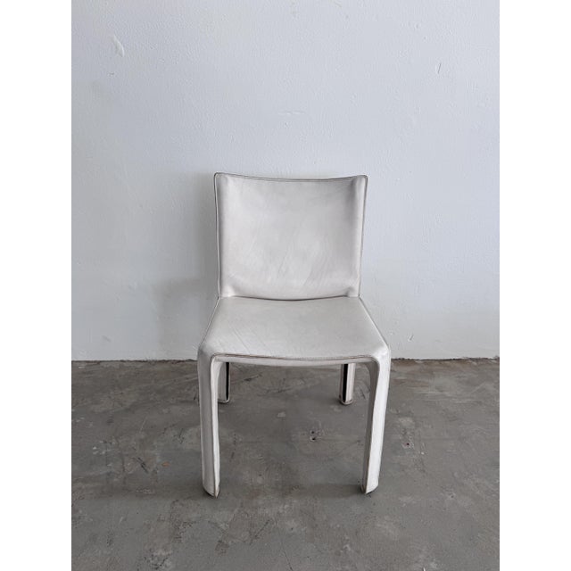 Vintage CAB 412 Chairs in White Saddle Leather by Mario Bellini for Cassina, Italy, 1990s, Set of 6 For Sale - Image 9 of 18