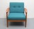 Classic 1960s armchair, solid beech wood, honey color. The wood is revised, the pillows are completely new. Color of the...