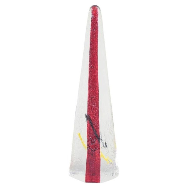 1980s Tall Vintage Swedish Art Glass Sculpture Object from Johansfors, 1980s For Sale - Image 5 of 5