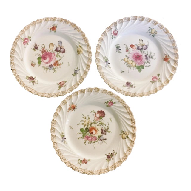 Helena Wolfsohn Dresden Handpainted Dessert Plates - Set of 3 For Sale