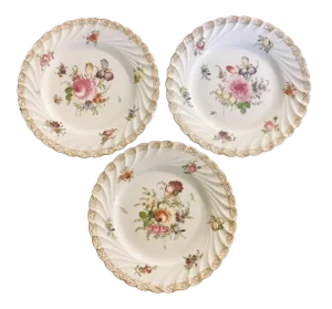 Helena Wolfsohn Dresden Handpainted Dessert Plates - Set of 3