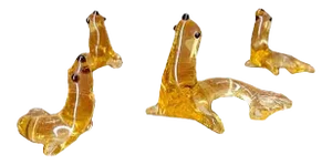 Mouth-Blown Glass Seal Sculptures from Lauscha, 1960s, Set of 4