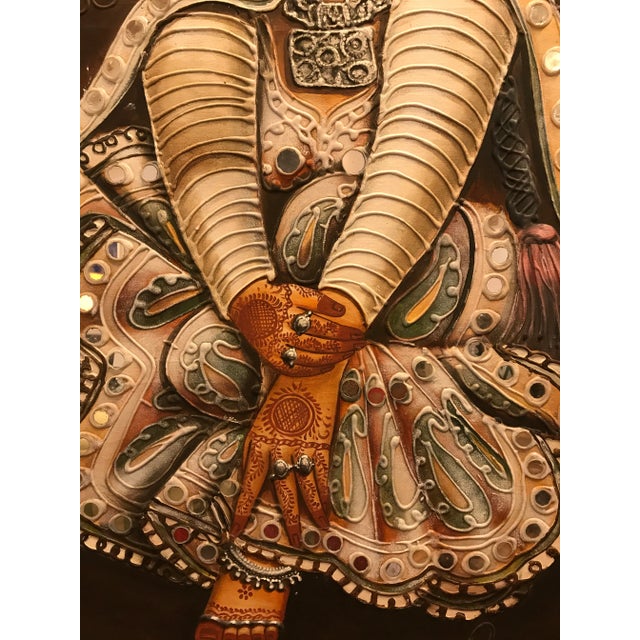 Vintage Rajasthani Fragmented - Mirror Painting of a Bride For Sale - Image 4 of 9