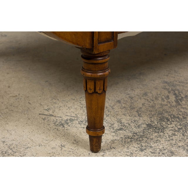 Early 19th Century French Empire Mahogany Recamier in Striped Jacquard For Sale - Image 11 of 18