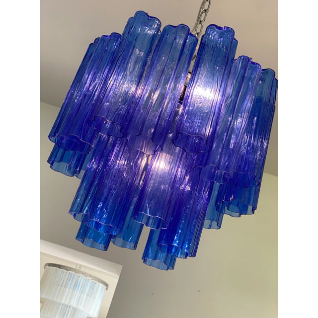 Blue Contemporary Blue "Tronchi" Murano Glass Sputnik Chandelier For Sale - Image 8 of 12