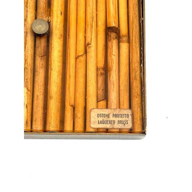 Hollywood Regency Bamboo and Brass Picture Frame, Italy, 1970s For Sale - Image 13 of 14