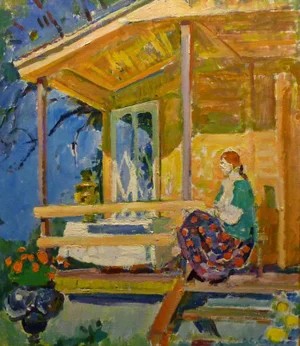 Gleb Savinov, Sunny Day in Dacia, 1990s, Oil on Canvas