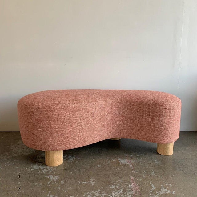 Custom Made Pink Kidney Ottoman For Sale - Image 11 of 11