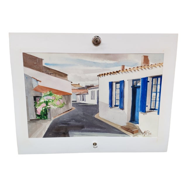 Michel Roubille, Landscape, 1988, Watercolor For Sale