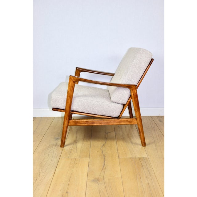 Vintage Stefan Armchair in Oak Wood from PRL, 1970s For Sale - Image 3 of 11