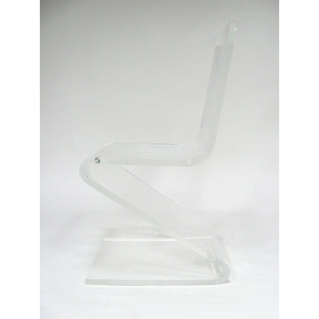 1970s Lucite Z Chair For Sale - Image 5 of 9