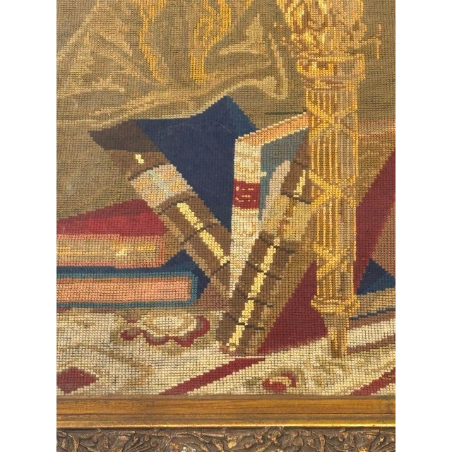 1900 - 1909 19th Century Large Berlin Wool Work Picture of George Washington For Sale - Image 5 of 10