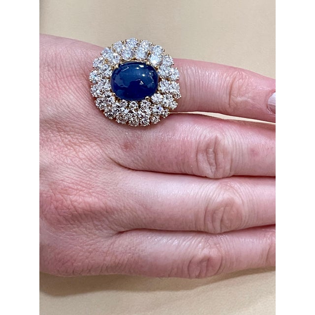 Chantecler 12 Ct Sapphire 22 Ct Diamond VS/E-F Color Ring & Earring Set 18 KYG For Sale - Image 11 of 18