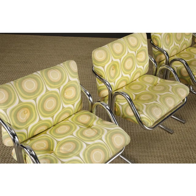 Metal Set of Four Jerry Johnson 'Arcadia' Chrome Sling Chairs for Landes, 1970s For Sale - Image 7 of 17
