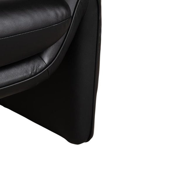 Atlanta 2-Seater Sofa in Black Leather For Sale - Image 9 of 18