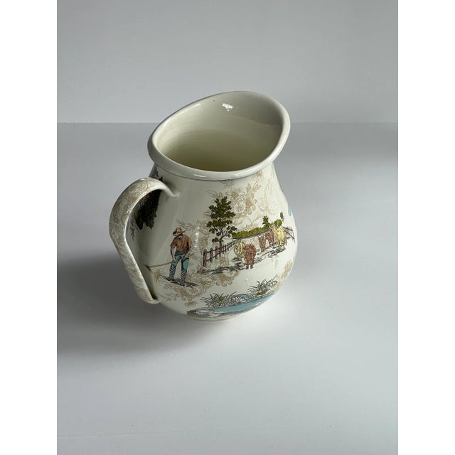 1990s McKenzie Childs Aurora Toil Pattern Enamel Pitcher For Sale - Image 5 of 7