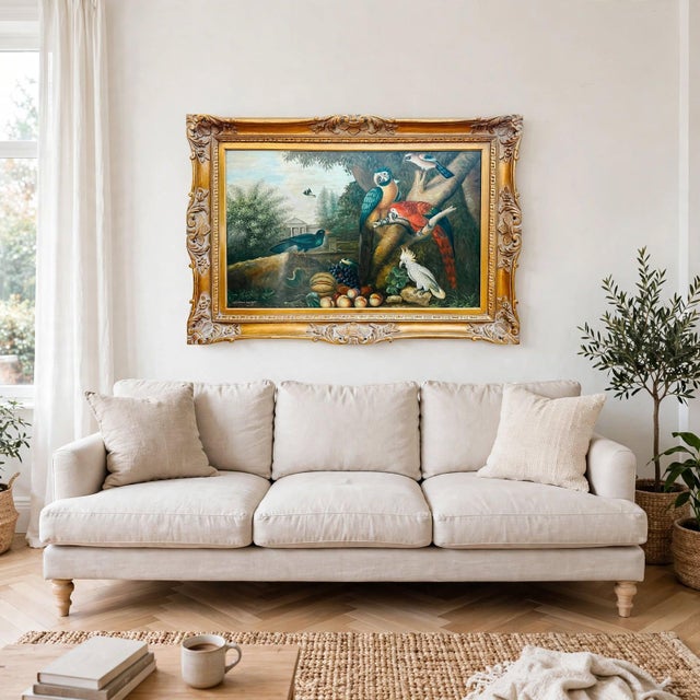 A magnificent, large-format oil on canvas painting by American artist John Kraft, after the 18th-century masterpiece "Two...