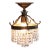 Vintage Brass Ceiling Fixture With Crystal Beads For Sale