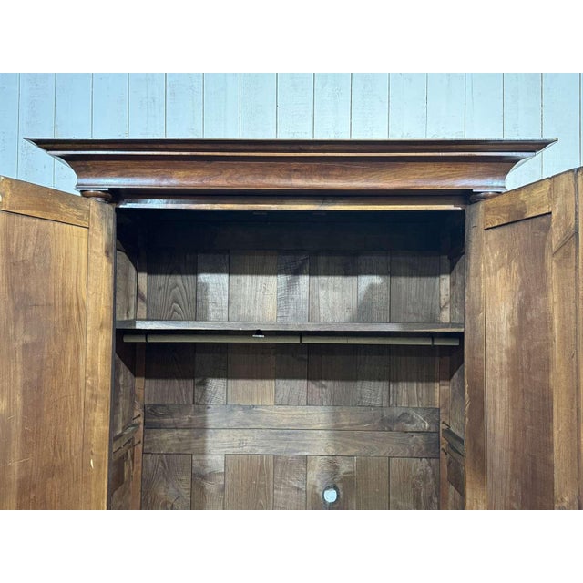 19th Century Empire Cherrywood Wardrobe For Sale - Image 11 of 16