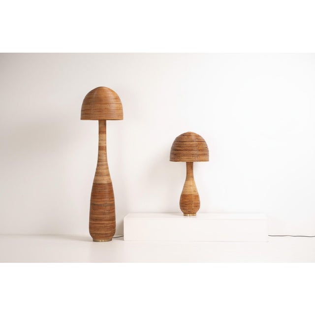 Mid-Century Modern Organic Rattan Shroom 004 Floor Lamp by Nory Mae Parry For Sale - Image 3 of 6