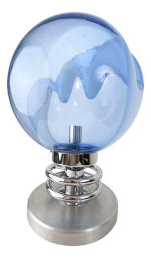 Membrane Table Lamp in Blue Murano Glass and Chrome by Toni Zuccheri, 1970s