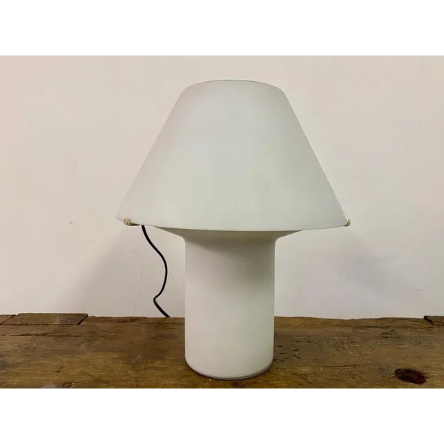 1970s Italian White Glass Table Lamp, 1970s For Sale - Image 5 of 10