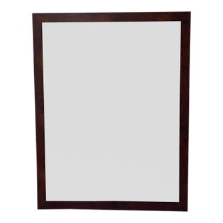 Burl Wood Rectangular Beveled Mirror For Sale